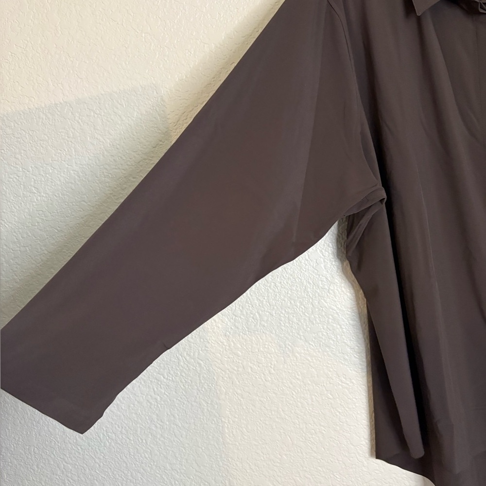 Athleta Urbanite Top 2.0 Walnut Brown 3X Button Down Flowy - Picture 12 of 14